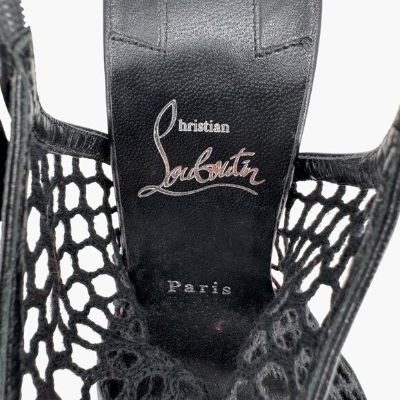 Christian Louboutin Plougesta Alta Black Fishnet Platform Pump Heel Size 38 US 8 - Picture 15 of 15